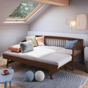 Ver mais imagens de Sofá-cama com Cama Auxiliar de Madeira Maciça para Colchão 78x188cm Multimóveis Cr35275 Walnut