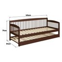 Ver imagem 3 de Sofá-cama com Cama Auxiliar de Madeira Maciça para Colchão 78x188cm Multimóveis Cr35275 Walnut