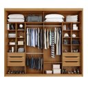 Ver imagem 4 de Guarda Roupa Casal Atraente 100% MDF 2 Portas de Correr 6 Gavetas Marrom/Cinamomo
