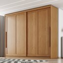 Ver imagem 1 de Guarda Roupa Casal Atraente 100% MDF 2 Portas de Correr 6 Gavetas Marrom/Cinamomo