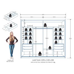 Guarda-roupa Mdf 2 Portas 6 Gavetas Atraente - 3