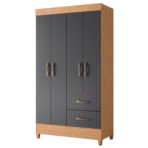 Guarda Roupa Mobi 4 Portas e 2 Gavetas Freijó/titanium - Móveis Albatroz