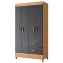 Ver imagem 1 de Guarda Roupa Mobi 4 Portas e 2 Gavetas Freijó/titanium - Móveis Albatroz
