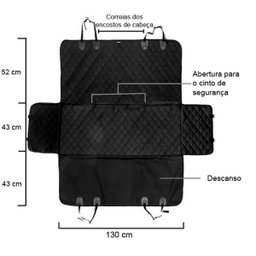 Capa Pet Dobravel Impermeavel Protetora Caes Gatos para Bancos de Carros - 3