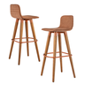 Kit 2 Banquetas Linea Base Madeira Cozinha Bar Bancada Alta:terracota/cobre - 2