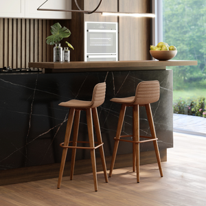 Kit 2 Banquetas Linea Base Madeira Cozinha Bar Bancada Alta:terracota/cobre