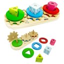 Ver imagem 1 de Brinquedo Educativo Madeira Encaixe Geométrico Engrena Roda