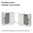 Ver imagem 4 de Balcão de Canto 1 Porta (sem Tampo) Branco/Cinza Agata Madesa