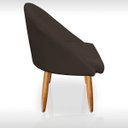 Ver imagem 7 de Kit 02 Poltrona Cadeira para Sala Orgânica Curva Redonda Confortável Reforçada Recepção Suede Marrom