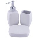 Ver imagem 1 de Jogo De Banheiro Porcelana 3 Peças Lisa Branco - Yazi