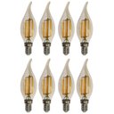 Ver imagem 1 de Kit 8 Lâmpadas Filamento Led Vela Bico Torto Âmbar 4w E14 2700k