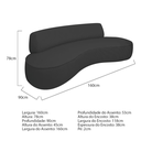 Ver imagem 2 de Sofá Curvo 2 Lugares Orgânico Amsterdã 160cm Linho Preto- Mabe Magazine