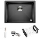 Ver imagem 1 de Cuba Preta Quadrada Inox Cozinha Pia Embutir Sobrepor Gourmet 5040 Premium com Acessórios