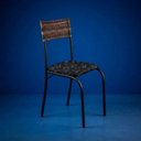 Ver imagem 5 de Kit 6 Cadeiras Atlanta Corino Preto Lirio e Rattan Carvalho Tubo Preto Fosco