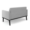 Ver imagem 6 de Sofá Namoradeira com 2 Poltronas Base de Madeira Fixa Preto Marisa Suede Cinza D03 - D'Rossi