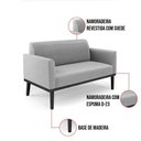 Ver mais imagens de Sofá Namoradeira com 2 Poltronas Base de Madeira Fixa Preto Marisa Suede Cinza D03 - D'Rossi