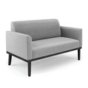Ver imagem 5 de Sofá Namoradeira com 2 Poltronas Base de Madeira Fixa Preto Marisa Suede Cinza D03 - D'Rossi