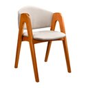 Ver imagem 1 de Cadeira para Mesa de Jantar Swift 51cm Madeira Maciça | Linho Off White - Sallar Home
