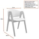 Ver imagem 3 de Cadeira para Mesa de Jantar Swift 51cm Madeira Maciça | Linho Off White - Sallar Home
