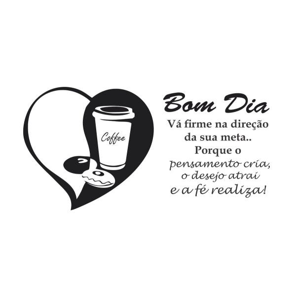 Adesivo Parede Cozinha Frase Café Coffee Bom Dia Fé Alegria - 2