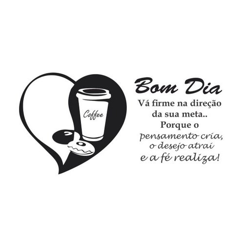 Adesivo Parede Cozinha Frase Café Coffee Bom Dia Fé Alegria | MadeiraMadeira