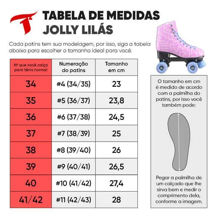 - Patins Quad Jolly Lilas | 58mm Abec 7 Traxart 5 (usa) - 36/37 (br) - 3