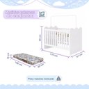 Ver imagem 3 de Berço Mini Cama com Colchão e Suporte Mosquiteiro Ternura Compact 100% MDF