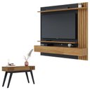 Ver imagem 2 de Painel para Tv Home Suspenso Juriti 1.8 com Aparador Riviera Noce Milano Preto Acetinado - Colibri