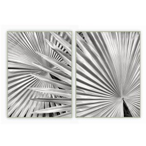 kit com 2 Quadros Decorativos Florais com Moldura e Vidro para Sala Quarto Escritório e Clínica 62x8