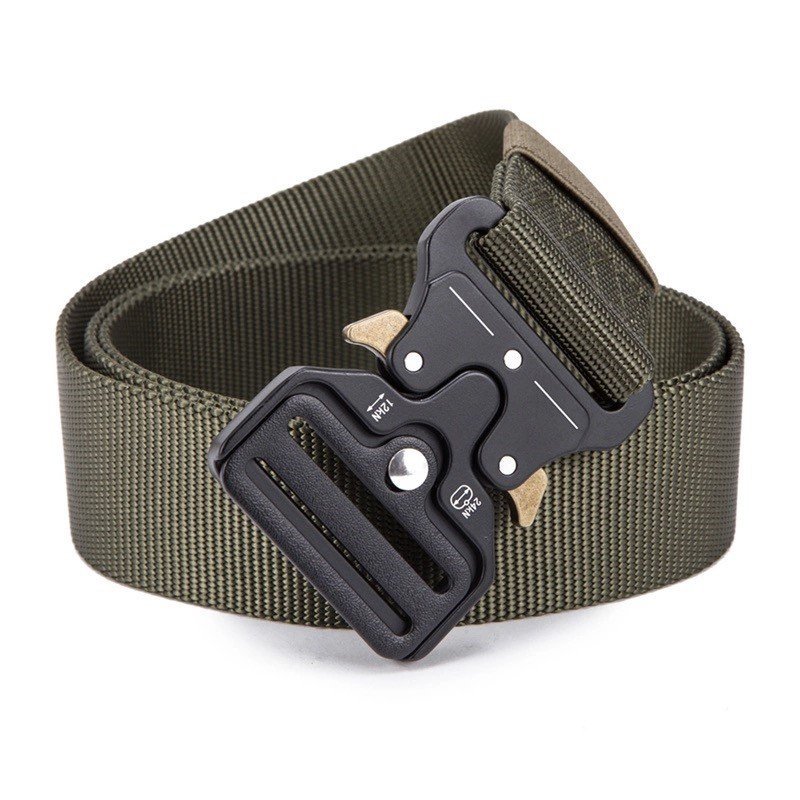 Cinto Masculino Militar Engate rápido - Ajustável em Poliester Cor Verde 3,8cm - 7