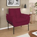 Ver imagem 2 de Kit 02 Poltronas Base Metal Preto Sala Quarto Balaqui Decor Cor:marsala