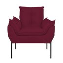 Ver imagem 4 de Kit 02 Poltronas Base Metal Preto Sala Quarto Balaqui Decor Cor:marsala