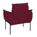 Ver imagem 5 de Kit 02 Poltronas Base Metal Preto Sala Quarto Balaqui Decor Cor:marsala