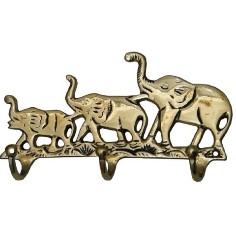 Porta Chaves Cabide Elefantes Em Bronze Decorações África
