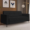 Ver imagem 2 de Sofá 2 Lugares Sala Living Industrial 160cm Senna K01 Veludo Preto - Lyam Decor