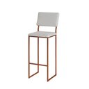 Ver imagem 3 de Kit 3 Banquetas com Encosto Industrial e Moderna Nina Cobre e Corino Branco