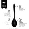 Jogo Utensílios de Cozinha Colher, Concha, Escumadeira e Espátula Silicone Preto - Quality House - 4