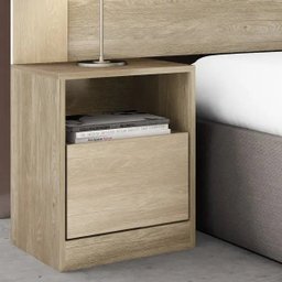 Cabeceira Casal London com Mesa de Cabeceira e Corrediças Metálicas - Demóbile Nogal / Vanilla Touch - 2