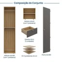 Ver imagem 3 de Guarda-Roupa 2 Módulos 1 Porta 3 Prateleiras 2 Gavetas Frame CabeCasa MadeiraOriginals