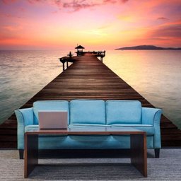 Papel de Parede Adesivo Deck, Lago, Rio, Paisagem - 1