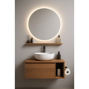 Gabinete para Banheiro 70cm Armário Suspenso e Prateleira sem Furos