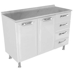 Balcão de Cozinha Itatiaia Premium 2 Portas/4 Gavetas Branco - 1