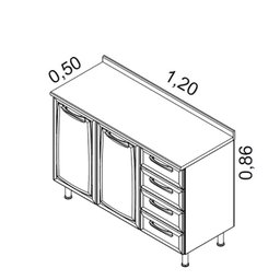 Balcão de Cozinha Itatiaia Premium 2 Portas/4 Gavetas Branco - 2