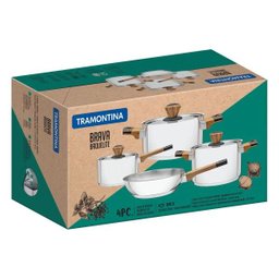Jogo de Panelas Tramontina Brava aço inox fundo triplo 4 peças - 4