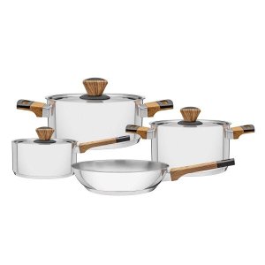 Jogo de Panelas Tramontina Brava aço inox fundo triplo 4 peças
