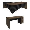Ver imagem 1 de Conjunto Escritório Mesas Charuto/preto: 6098 Ld + Mesa 6106