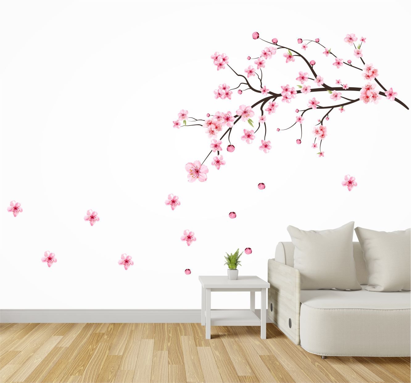 Adesivo de Parede Galho de Cerejeira Sakura e Flores