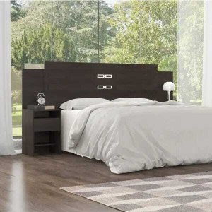 CABECEIRA TRIUNFO CASAL EBANO TOUCH COM 2 MESAS DE APOIO ACOPLADAS - DEMÓBILE