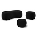 Ver imagem 1 de Conjunto 03 Puffs Decorativos Living Aisha Orgânico Suede Preto - Desk Design