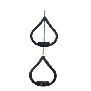 Suporte de Plantas Pingo D'agua Duplo Pequeno Preto